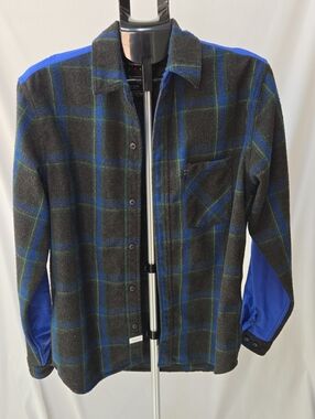 The Hundreds Black Plaid Shirt Jacket shacket wool blend ski